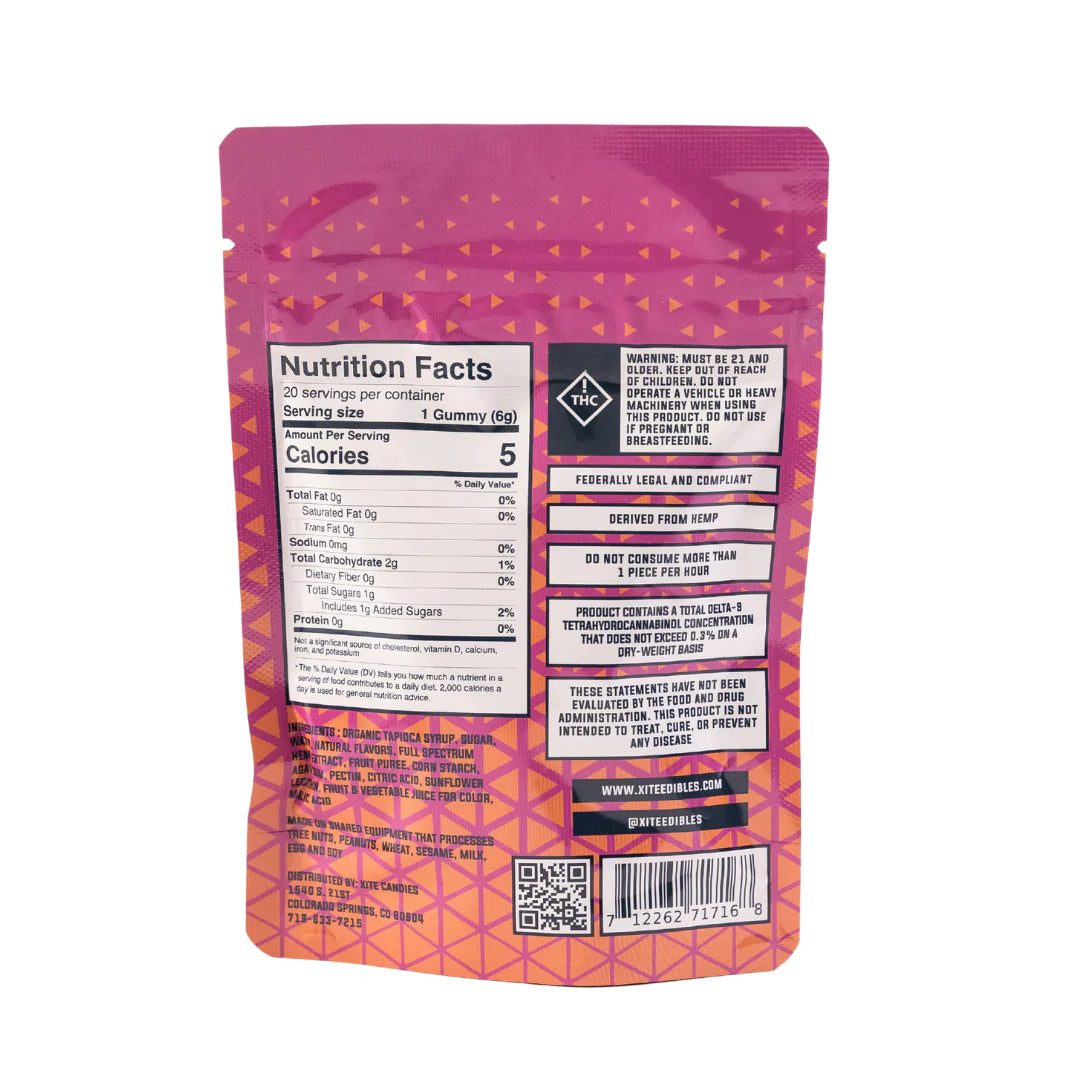 Delta 9 XITE THC Fruit Gummies