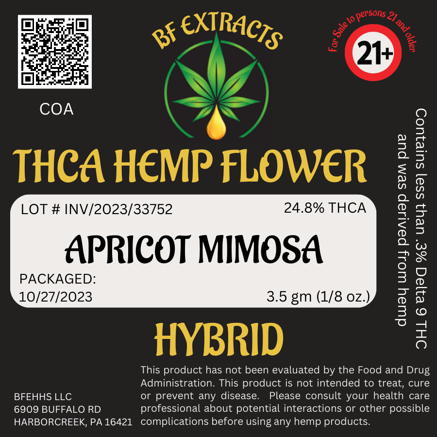 THCA Hemp Flower - Exotic Apricot Mimosa