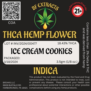 Open image in slideshow, THCA Hemp Flower - Ice Cream Cookies
