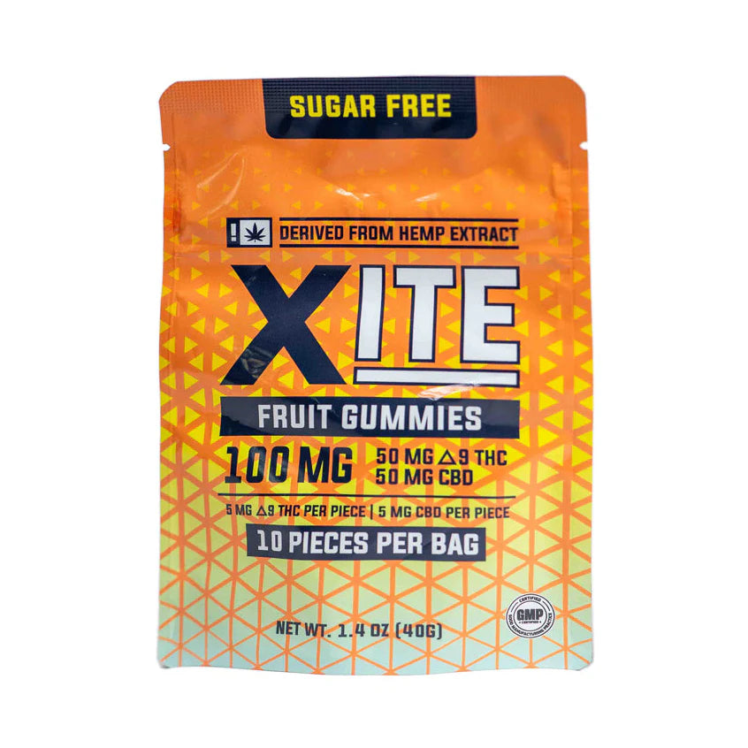 Delta 9 XITE THC Sugar Free 100 MG Fruit Gummy