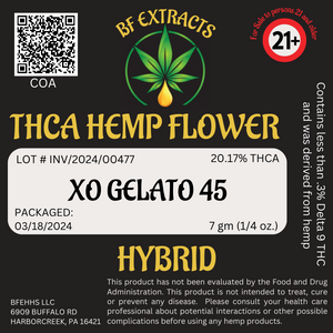 THCA Hemp Flower - Exotic Gelato 45