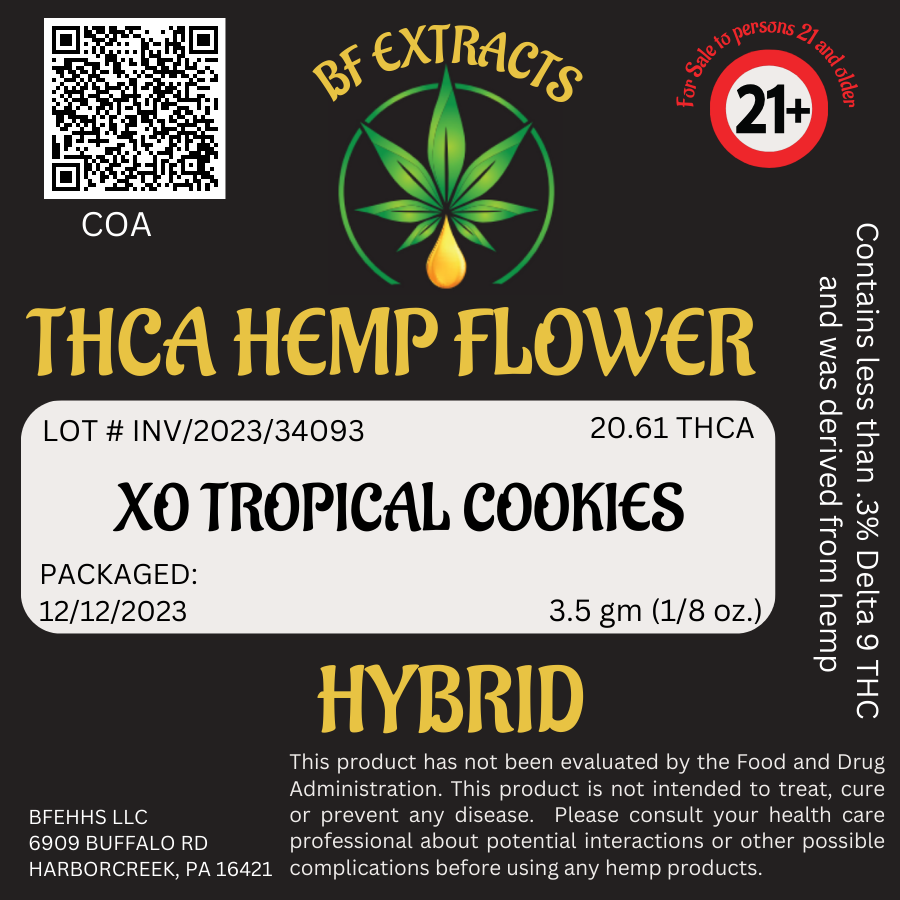 THCA Hemp Flower - Exotic Tropical Cookies