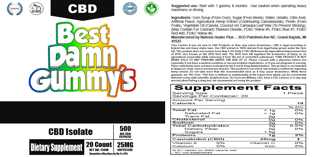 Isolate Gummy's 25 mg
