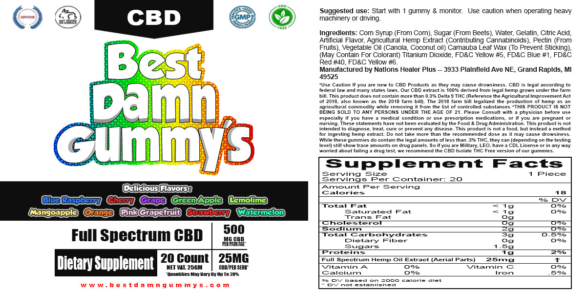 FULL SPECTRUM GUMMY'S 25 mg